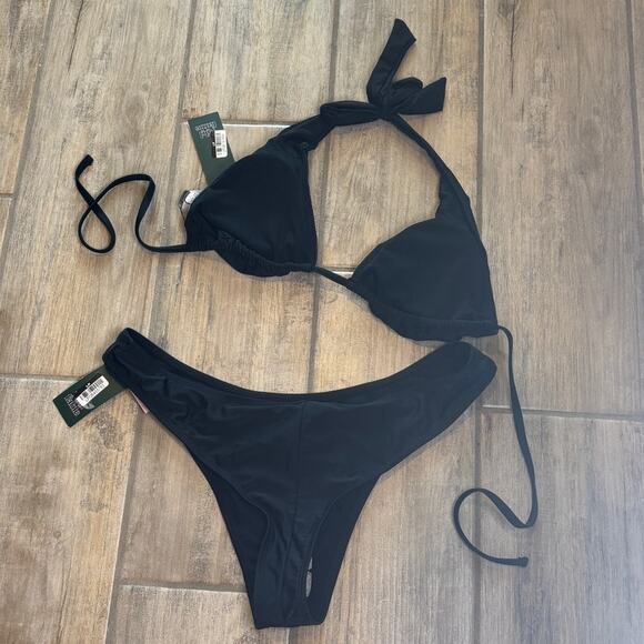Wild Fable Black Triangle Cheeky XL Bikini Swimsuit Beach Vacation Bathing Suit - Picture 2 of 6